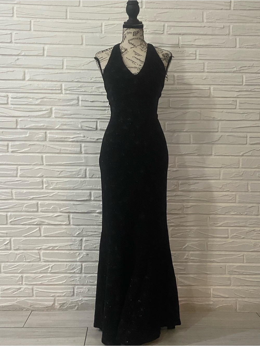 Scott McClintock Black Halter Maxi Gown vintage